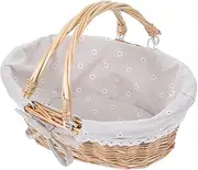 Alipis Small Woven Storage Basket with Handle Versatile Rustic Fruit Pantry Organizer for Kitchen Picnic Home Use Design
