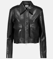 [Khaite] Khaite Cordelia leather crop jacket AU 4 black