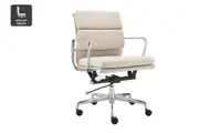 Matt Blatt Eames Replica Low Back Soft Pad Fabric Office Chair (Beige/Chrome)