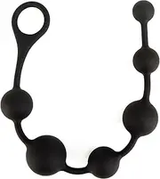 Anal Beads for Men & Women - 100% Body-Safe Silicone with Gradual Size Increase (6 Balls) & Secure Pull Ring - BDSM Butt Plug, Anal Toy for Prostate Massage - Easy to Clean, BPA & Phthalate Free