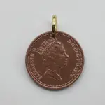 英國硬幣1便士女王錢幣吊墜 藝文復古著飾 掛墜 手工掛墜配飾件