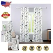 Bird-Themed Light Filtering Curtains - 45 Inch Length for Sophisticated Living