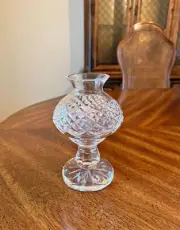 Vintage Waterford Crystal Hurricane Lamp & Globe 7-1/2”