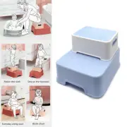 Toddler Two Step Stool Anti-Slip Baby Blue Sturdy Double UP for Kid Bathroom