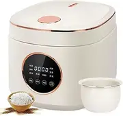 Mini Rice Cooker, 5L Low Carb Steamer with Multifunctional Operation Panel 8 Rice Cooking Functions, 5L Non Stick Ceramic Glaze, for White, Brown Rice, Porridge and Soup