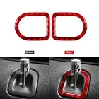 Red Carbon Fiber Door Locker Decorative Cover Trim For Ford Mustang 2005-2009