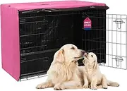 HiCaptain Dog Crate Cover for 30 Inches Crate Cage, Polyester Pet Kennel Covers Fit for 1 2 3 Doors Standard Metal Crate - (Pink 30 Inch)