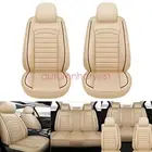 Faux Leather Car Seat Cover 5-Seat Front+Rear Protector Cushion For Toyota Beige