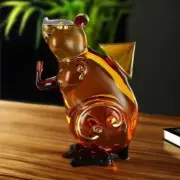 Mouse-Shaped Lead-Free Glass Whiskey Decanter for Scotch Bourbon Unique 1000ML