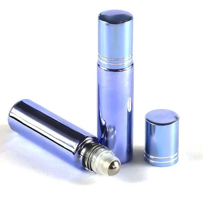 10ml Premium Electroplated Glass Roller Bottles with Durable Metal Plastic Ball