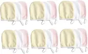 Beatifufu 3sets Makeup Remover Pads Reusable Facial Cleaning Gloves for Sensitive Skin 6pcs*3 Random Color