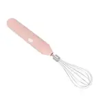 (Pink)Electric Egg Beater Handheld USB Charging Milk Frother Portable