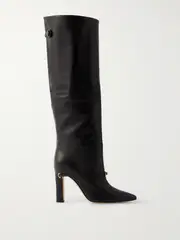 [Jennifer Chamandi] Jennifer Chamandi - Eddie Leather Knee Boots - Black - IT42 IT 42 Black