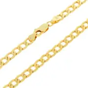 14K Yellow Gold 5.5mm Mens Curb Cuban Italian Link Chain Pendant Necklace 22"