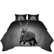 Black and White Wild Antelope Coverlet
