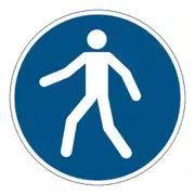 Durable Use Walkway 43cm Safety Floor Marking Sign Self-Adhesive Sticker Blue