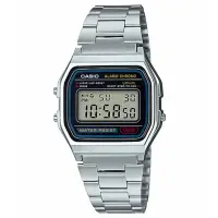 在飛比找momo購物網優惠-【CASIO 卡西歐】復古經典方型數位不鏽鋼腕錶/銀(A15