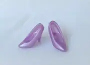 Barbie Doll Classic Pearlescent Purple Shoes, Rare Color - 1990s Vintage