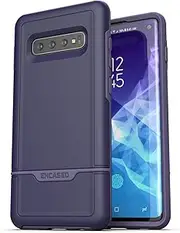 [ENCASED] Protective Galaxy S10 Case Purple (2019 Rebel Armor) Military Grade Heavy Duty Full Body Cover (Samsung Galaxy S10)