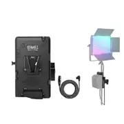 V Mount Battery Plate with Super Clamp Mount and 4 Pin Xlr Cable Continuous Video Lighting Power Supply