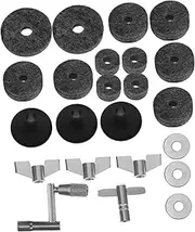 Levemolo 23pcs Cymbal Accessory Set Durable Felt Pads Washers Slip Resistant Drum Cymbal Accessories Compatibility for Enhanced Performance