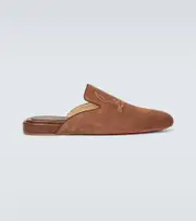 [Christian Louboutin] Christian Louboutin Navy Coolito Flat mules AU 7 brown
