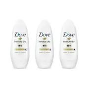 OW Dove Invisible Dry Anti White & Yellow Stain Roll on Antiperspirant *3 Pack*