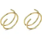 (2) Double Hoop Gold Nose Ring Spiral Nose Ring 20 Gauge 8 mm Piercing Tiny
