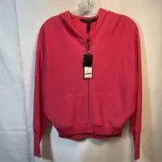 BCBG Max Azria Zip Crop Cardigan w Hood “Gabby” NWT Begonia Pink Size S