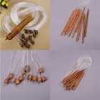 1.2m 48" 12 Different Size/Set Tunisian Carbonized Bamboo Needle Crochet Hook QF
