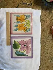 Hand painted Italian Ceramic Trivets