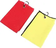 Yardwe Convenient Golfing Accessory 2 Pack Polyester Dry Towels Quick-Dry Balls Towels Excellent Absorbency