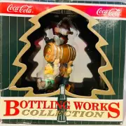 Coca Cola North Pole Bottling Works Collection 3 Elves carrying a Barrel of Coke