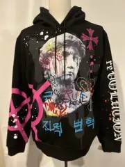 Smoke Rise Hoodie Awesome Graphics With Spattered Paint Xl