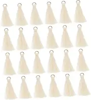 Angoily 50pcs Decorative Tassel Charms DIY Tassels with Ring for Keychain Jewelry Bracelets Earrings and Crafts Projects