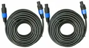 2 MK Audio MKSSM50 Speakon Male to Speakon Male 50 Ft. True 12 Gauge Wire PA DJ