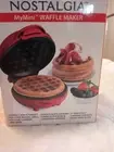Nostalgia MyMini Waffle Maker 5" Non-Stick Cooking Surface Compact Red Brand New