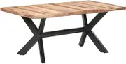 VRAXO Dining Table 180x90x75 cm Solid Wood with Honey Finish -45.6KG,321548