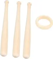 GOOHOCHY 1 Set Wooden Mini Baseball Bat Shape Display Holder Stand Rack Bat Set with Circle Base for Baseballs for Home Store Use Professional Design for Team Logo Showcasing