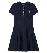 [Polo Ralph Lauren Kids] Polo Ralph Lauren Kids Logo cable-knit cotton dress Y 1,5-2 blue