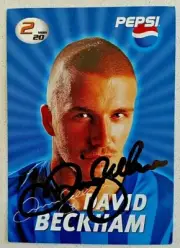 SIGNED DAVID BECKHAM Pepsi Trading Card - RARE