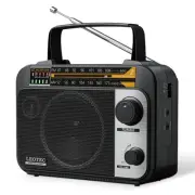AM FM Radio with Bluetooth,Portable Vintage Transistor Radio Rechargeable Bat...