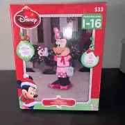 Disney 5ft Christmas Santa Minnie Mouse Air blown Inflatable Lights Up Exclusive