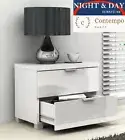 Kyana 2 drawer Bedside chest side table CONTEMPO RANGE Gloss White