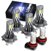 White For BMW 328i 2007-2016 6Pcs Bulbs LED Headlights Hi/Low Beams + Fog Lights (for: Smart)