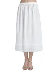 Women'shalf Slip Underskirt Vintage Skirt Extender With Lace Embroidery M