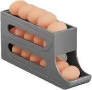 3 Tier Egg Holder for Fridge, Stackable Rolling Egg Dispenser, Tray, Egg Storage