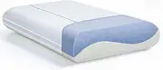 SyMax Cooling Memory Foam Pillow, Soft Supportive Pillows for Side, Back, Stomach Sleepers, Two-Sided Reversible, Contour Cervical Neck Pillow for Neck Pain Relief, Free Eye Mask Included (1 Pack)