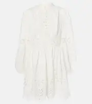 [Zimmermann] Zimmermann Acacia Broderie embroidered linen minidress AU 8 white