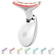 Anti Wrinkles Facial Massager for Face and Neck 7 Color Led 3 Modes for Skin Care Face Sculpting Tool for Double Chin,White